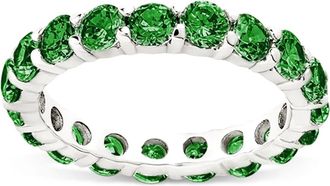 Sterling Forever Sterling Silver Gracie Emerald CZ Eternity Ring