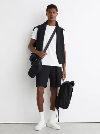 Reiss Navy Textured Drawstring Shorts, Xxl