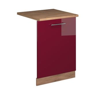 Vicco Panel Frontal Del Lavavajillas Fame-line, Rojo Burdeos Alto Brillo, 60 Cm, Et Roble Vicco