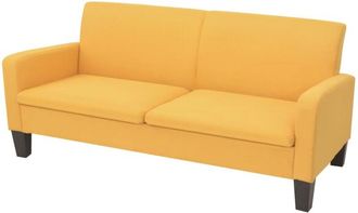 vidaXL Sofá de 3 plazas 180x65x76 cm amarillo Vidaxl
