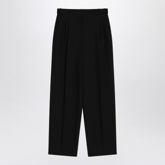 The Row Lilas Trousers In Black Wool And Linen