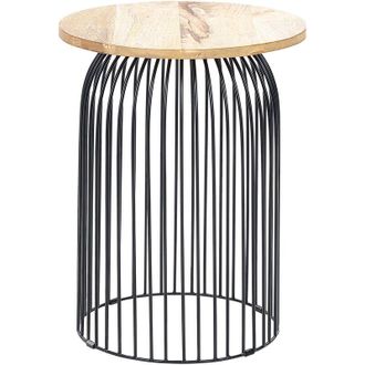 Beliani Beliani - Modern Decorative Small Coffee Side Table Round Mango Wood Light and Black ø 36 cm Wills