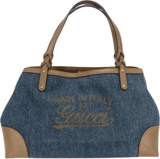 Gucci Pre-owned Tote Bags, female, Multicolor, Size: ONE SIZE Pre-owned Denim Shoulder Bag 348715