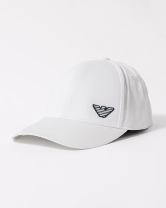 Emporio Armani Mens Logo Detail Cap in White Cotton - One Size