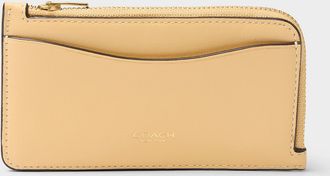 Coach Womens Butter yellow leather card holder