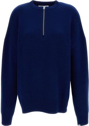Extreme Cashmere Trui met halve rits - Dames - Cashmere truien - Blauw - ONE Size - Kasjmier - Truien & Vesten
