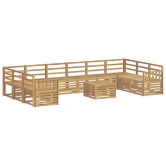 vidaXL Conjunto De Sof&aacute;s De Exterior 11 Pcs Blanco 59 X 59 X 37 Cm Vidaxl