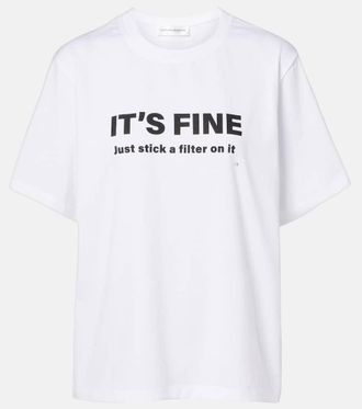 Victoria Beckham Printed cotton jersey T-shirt