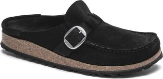 Birkenstock Womens Buckley Regular In Black Suede