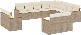 vidaXL Set De Sof&aacute;s De Jard&iacute;n 12 Pzas Y Cojines Rat&aacute;n Sint&eacute;tico Marr&oacute;n Vidaxl