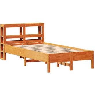vidaXL Cama Sin Colch&oacute;n Madera Maciza De Pino Marr&oacute;n Cera 120x200 Cm Vidaxl