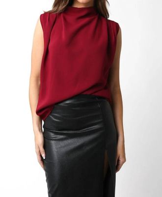 Olivaceous Denise Top In Burgundy