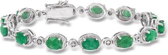 Ross-Simons Emerald Bracelet in Sterling Silver