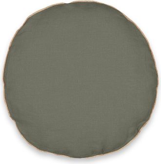 La Redoute Interieurs Rond kussen in gewassen linnen, Onega