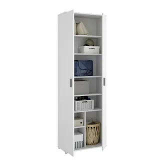 Dmora Armadio Multiuso 2 Ante Apro, Mobile Multifunzione Portaoggetti, Guardaroba Porta Scarpe, 61x35h190 Cm, Bianco - Dmora