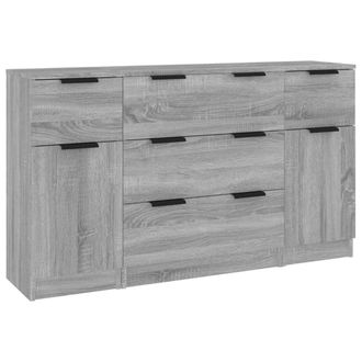 Berkfield Home 3 Piece Sideboard Set Grey Sonoma Engineered Wood