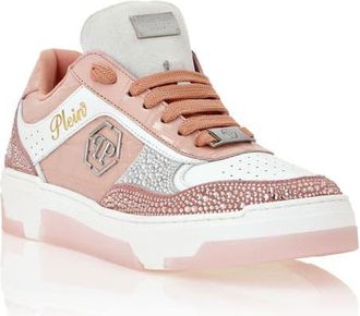 Philipp Plein Low Top Sneakers Mix Strass Cocco Unisex in Rose/pink at Nordstrom, Size 35