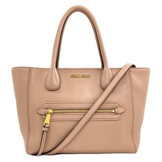 Miu Miu Pink Leather Tote Bag (Pre-Owned)