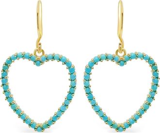 Jennifer Meyer Orecchini Open Heart in oro giallo 18 carati con turchese