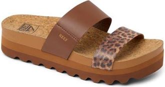 Reef Cushion Vista Hi Slide Sandal in Brown/Leopard at Nordstrom, Size 9