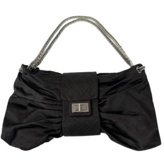 Chanel Pre-owned Satijnen Schoudertas - Dames - Pre-owned - Zwart - Maat: ONE Size Satijn