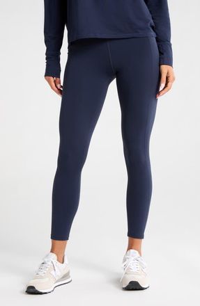 Zella Studio Luxe High Waist Pocket 7/8 Leggings in Navy Sapphire at Nordstrom, Size X-Small