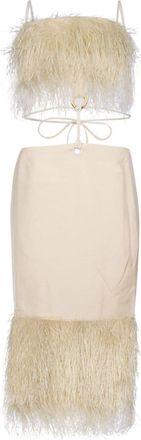 Jacquemus La robe Raphia fringed dress - women - Viscose/Cotton/Linen/Flax/Cotton/Raffia/Polyester - 36 - White