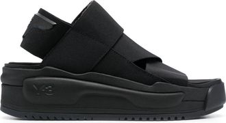 Yohji Yamamoto Rivalry elasticated-strap sandals - women - Rubber/Fabric/Fabric - 7.5 - Black