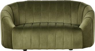 Beliani Beliani - Sof&aacute; 2 Plazas Terciopelo Asiento Acolchado Respaldo Bajo Retro Contempor&aacute;neo Verde Oscuro Malung