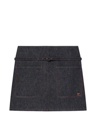 Courr&egrave;ges Two Pockets Denim Skirt