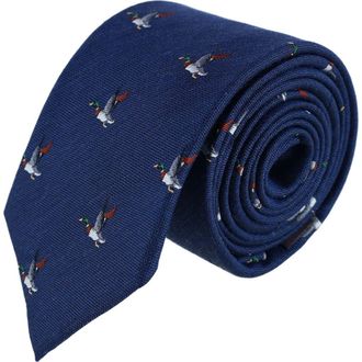 Trafalgar Store Drake the Mallard Duck Novelty Silk Necktie in Navy at Nordstrom