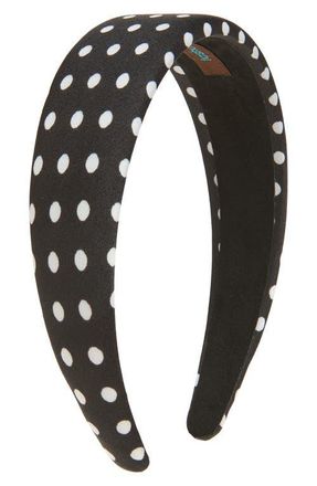 Tasha Wide Polka Dot Headband in Blackwhite at Nordstrom