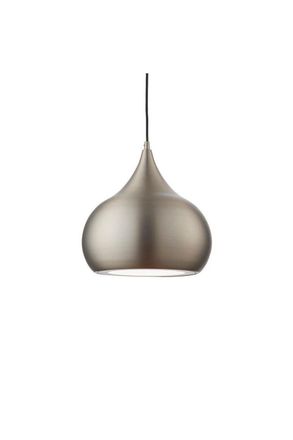 Netlighting Brosnan 1 Light Dome Ceiling Pendant Matt Nickel in Grey