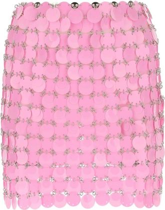 Paco Rabanne Roze Maxi Pailletten Mini Rok - Dames - Korte rokken - Roze - S - Pailletten - Rokken