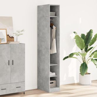 Berkfield Home Wardrobe Concrete Grey 30x50x200 cm Engineered Wood | Size: 30 x 50 x 200 cm