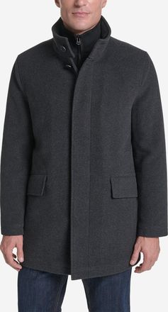 Cole Haan Mens Plush Wool Knit Bib Car Coat - Grey Size Medium