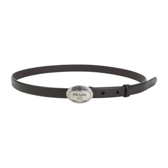 Prada Leren Riem - Dames - Accessoires - Bruin - Maat: 80 CM Leer