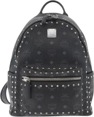 MCM Pre-owned Backpacks, female, Black, Size: ONE SIZE Pre-owned PVC Leather Backpack