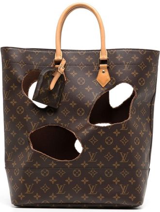 Louis Vuitton x Comme Des Gar&ccedil;ons 2014 burned holes monogram tote bag - unisex - PVC - One Size - Brown