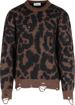 Laneus Two-Tone Merino Wool Blend Sweater