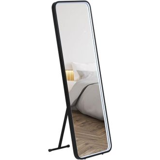 HOMCOM Homcom - Espejo De Cuerpo Entero Con Luces Led Espejo De Pie 151,5x50 Cm Independiente O Pared Con Iluminaci&oacute;n Ajustable De 3 Colores Funci&oacute;n De Memor