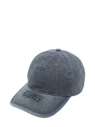 Maison Margiela Washed Navy Blue Baseball Cap with Embroidered Details