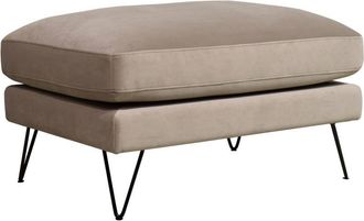 DRAWER Puf de terciopelo con patas de met&aacute;licas negras - Beige