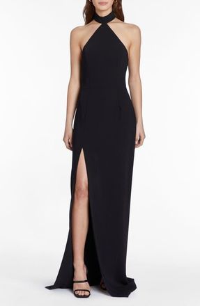 Amanda Uprichard Queen Halter Gown in Black at Nordstrom, Size X-Small