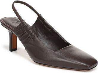 Vince Ven Leather Slingback Pump in Ganache at Nordstrom, Size 6.5