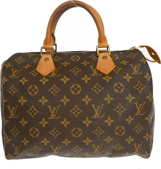 Louis Vuitton Speedy Handbag Monogram Canvas Brown Canvas Handbag (Pre-Owned)