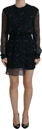 Dsquared2 Dsquared&sup2; Floral Silk Long Sleeves Sheath Mini Womens Dress (Pre-Owned)