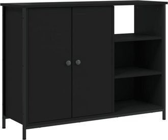 vidaXL Sideboard Black 100x33x75 cm Engineered Wood Vidaxl