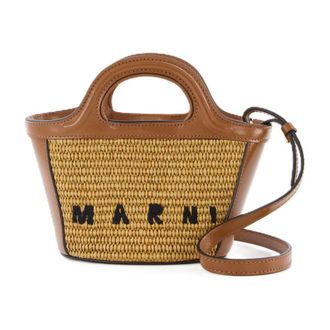 Marni Tropicalia Micro Shopper Bag Marni Raw Sienna Leder