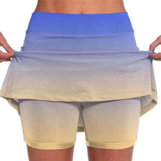 Generic Golf Skirts for Women Plus Size Shorts for Women Skorts with Pockets Tummy Control Skirt Yoga Running Athletic Tennis Skorts(27 Blue,Large)